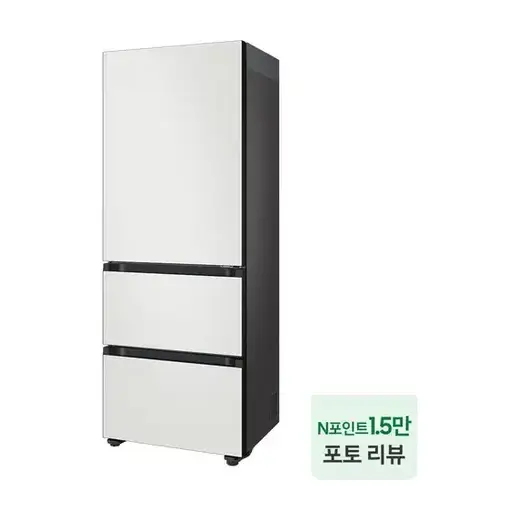 [삼성] 비스포크 김치플러스 김치냉장고 3도어 키친핏 313L 코타 화이트 RQ33DB74D201
